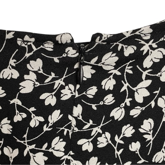 Catherine Malandrino NWT Ditsy Floral Print Midi Length Skirt Size 8 Black White - Picture 6 of 10